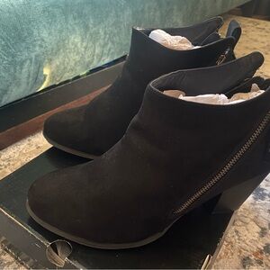 Torrid Black Ankle Booties with Zipper Detail